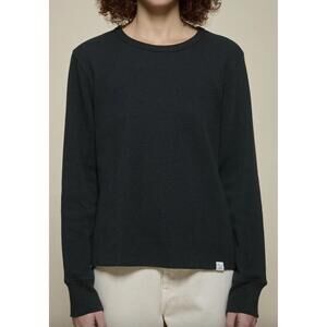 NEW MERZ B. SCHWANEN diamond patterned cotton thermal tee in charcoal